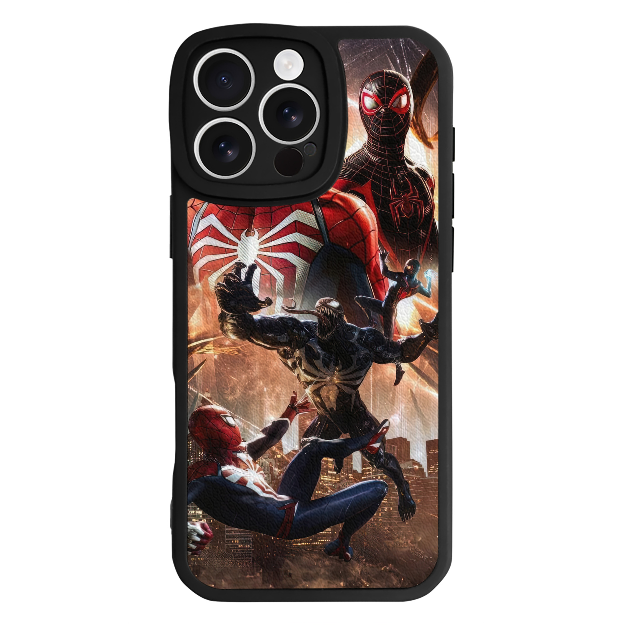 （画像用） Spider Man スパイダーマン 【iPhone 16シリーズ対応】シリコンスマホケース（レザー調） 材質：シリコン